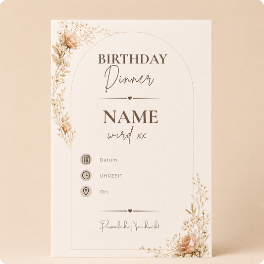 SIENNA – Birthday Dinner | Canva Vorlage