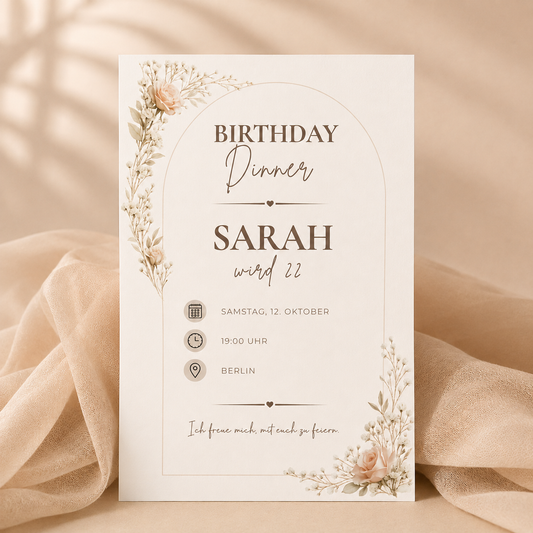 SIENNA – Birthday Dinner | Canva Vorlage