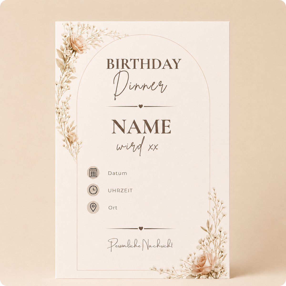 SIENNA – Birthday Dinner | Canva Vorlage