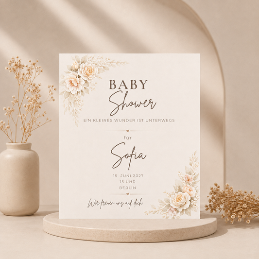 SIENNA – Baby Shower | Canva Vorlage