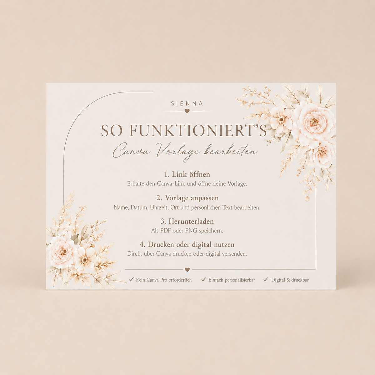 SIENNA – Bridal Shower | Canva Vorlage