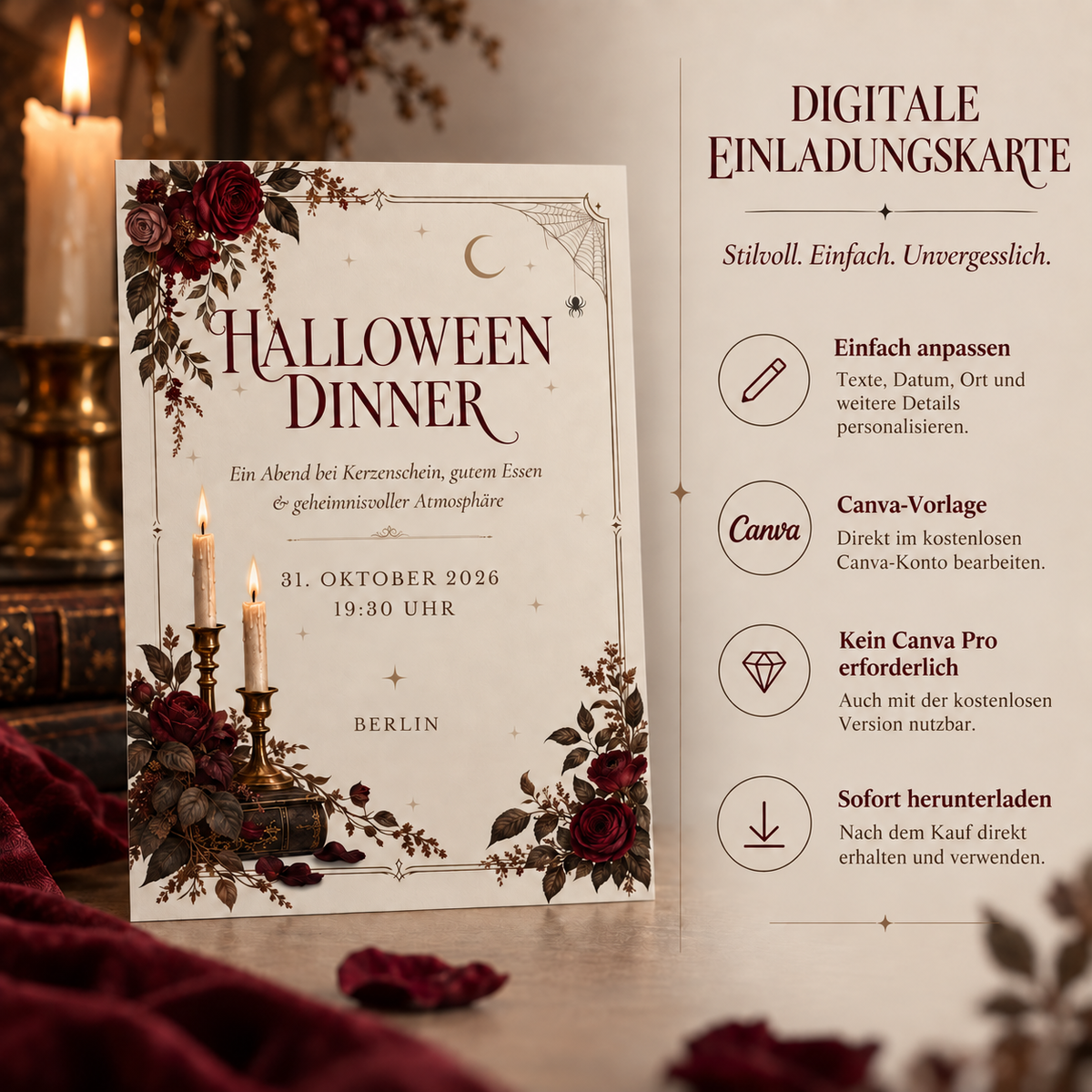 VESPER – Halloween Dinner | Canva Vorlage