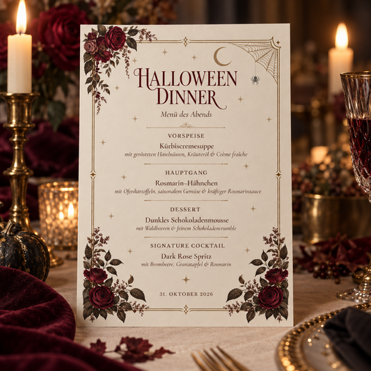 VESPER – Halloween Menükarte | Canva Vorlage