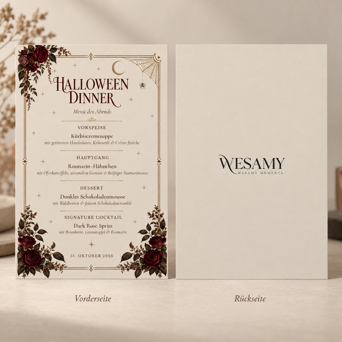 VESPER – Halloween Menükarte | Canva Vorlage