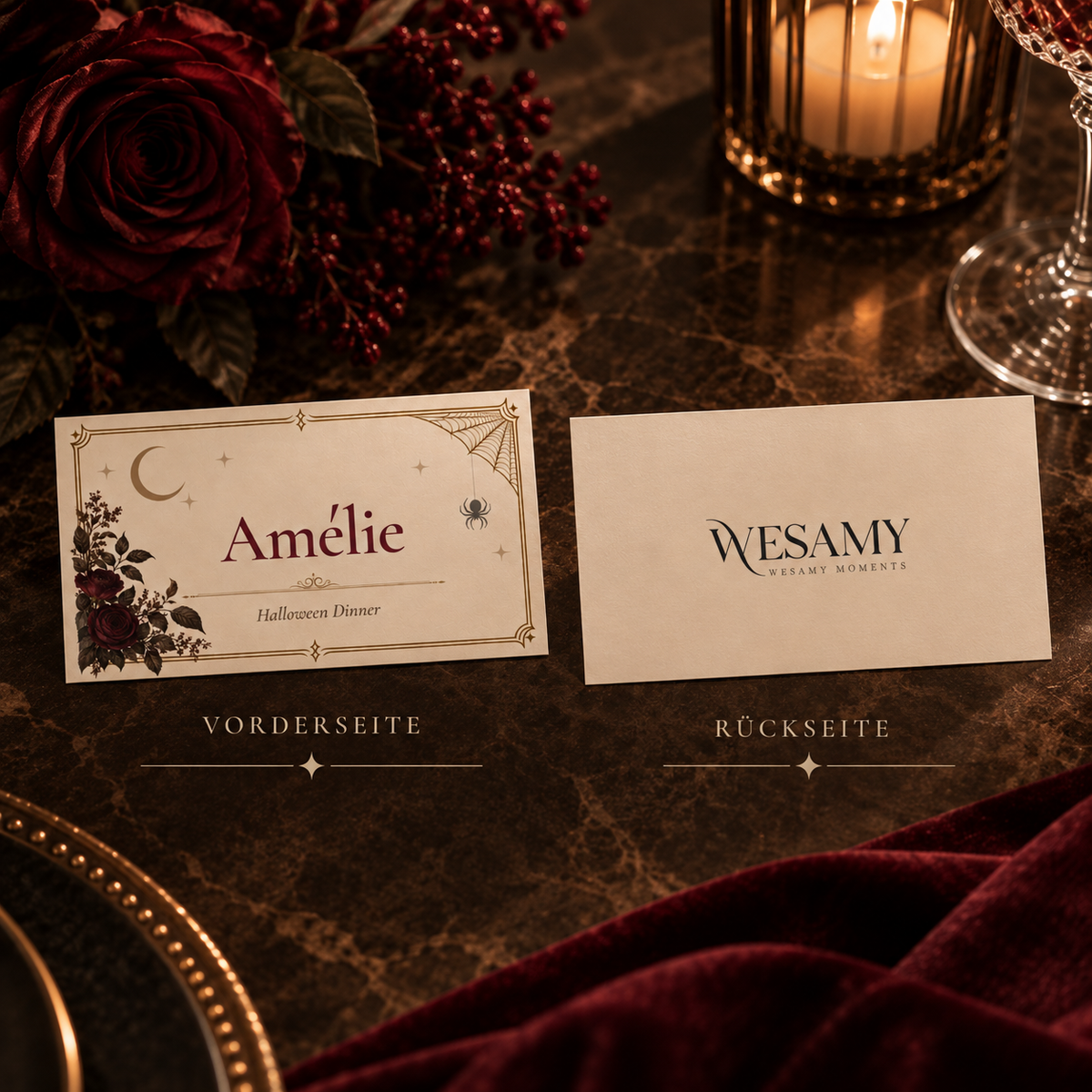 VESPER – Namenskarte | Canva Vorlage