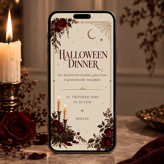 VESPER – Mobile Halloween Dinner | Canva Vorlage
