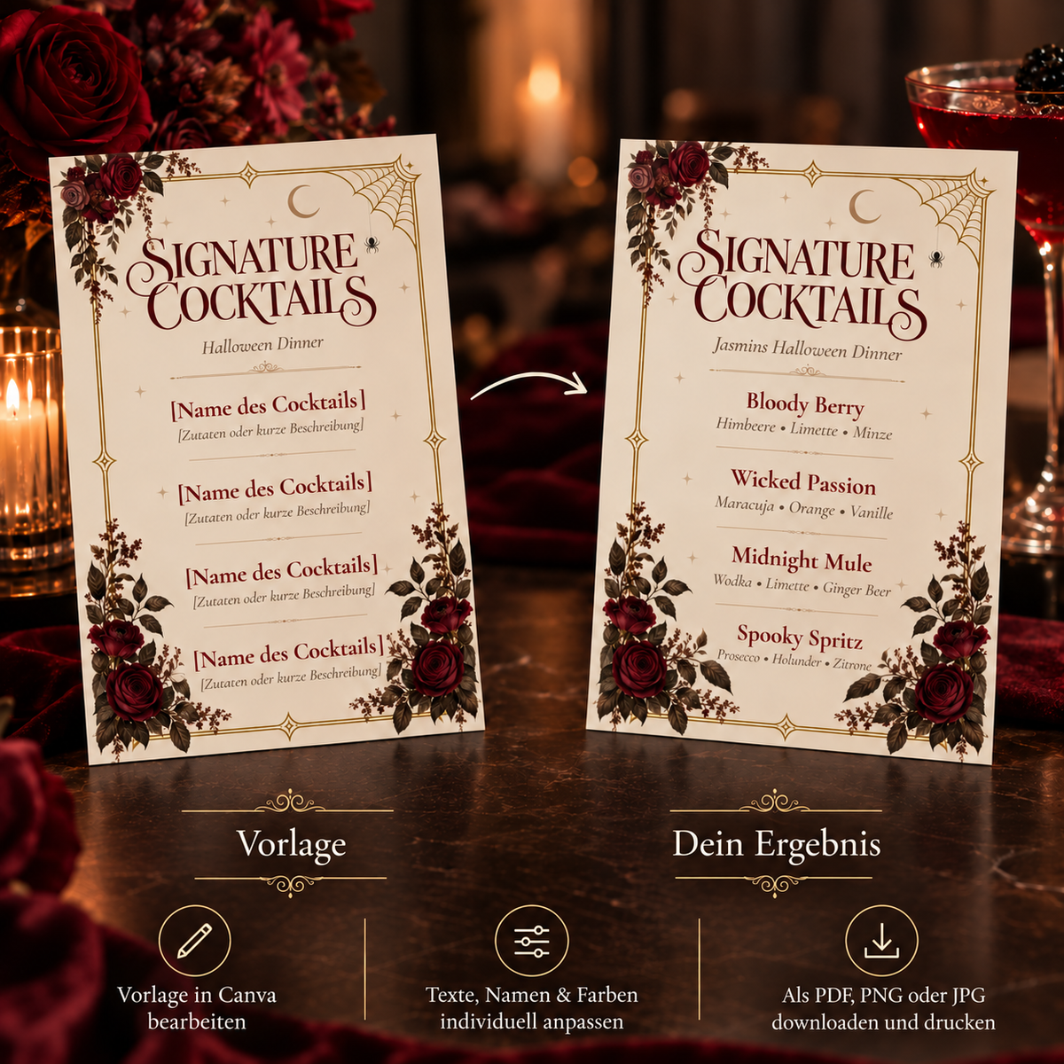 VESPER – Signature Cocktails | Canva Vorlage