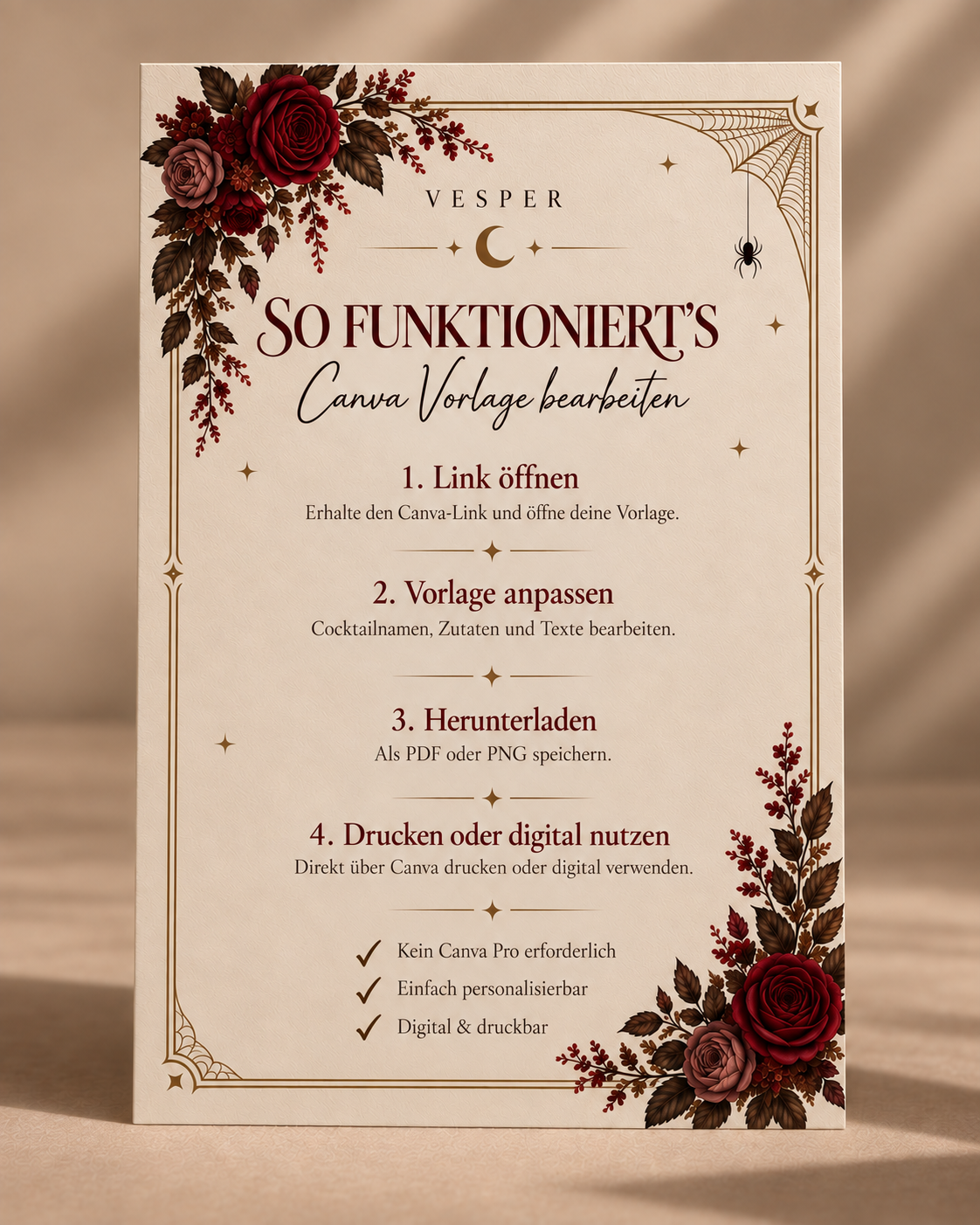 VESPER – Signature Cocktails | Canva Vorlage
