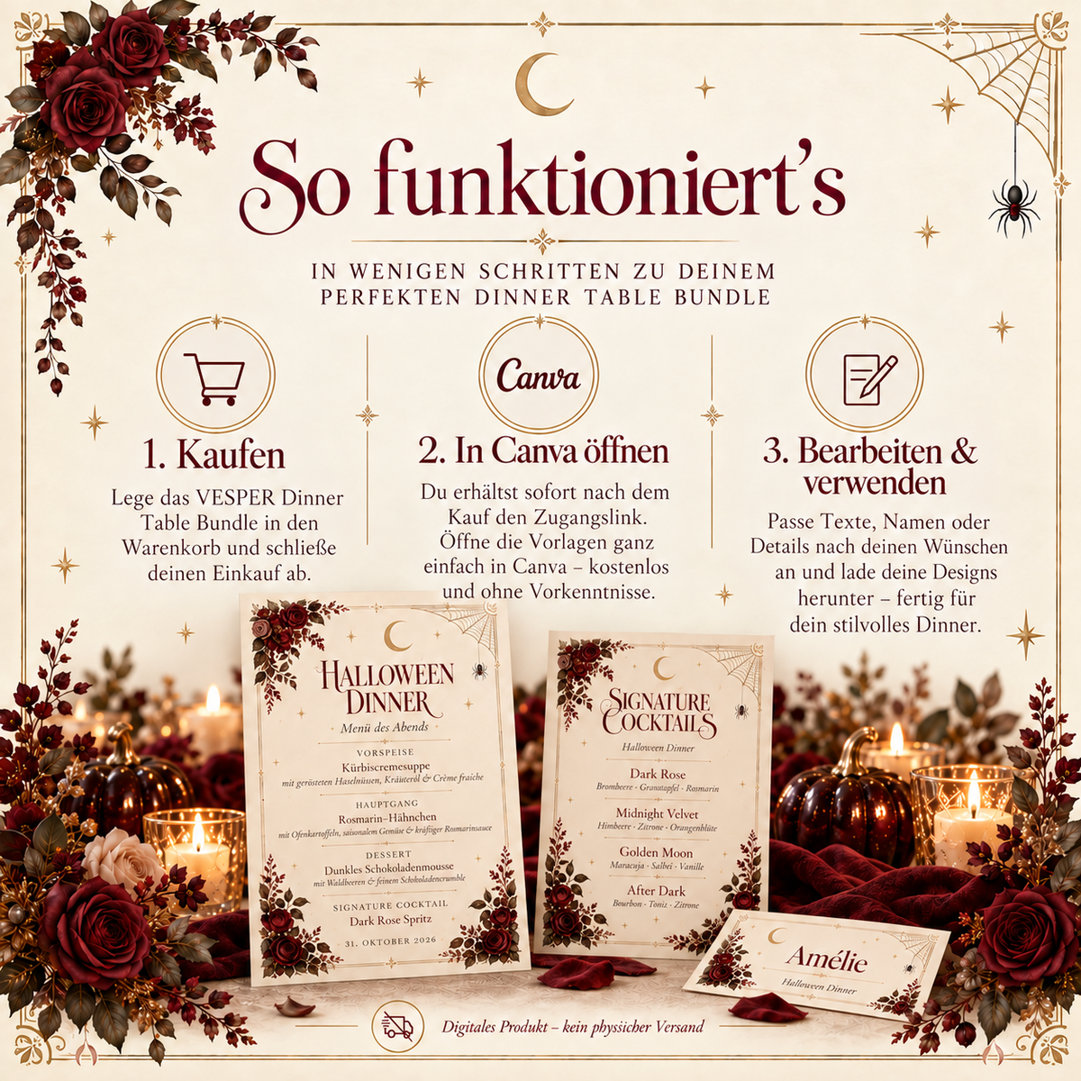VESPER Dinner Table Bundle | Canva Vorlage